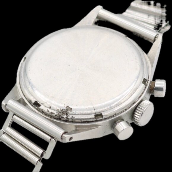 Vintage 32mm Minerva Men's Chronograph Wristwatch Valjoux 69 Swiss Steel Rare - Picture 2 of 7